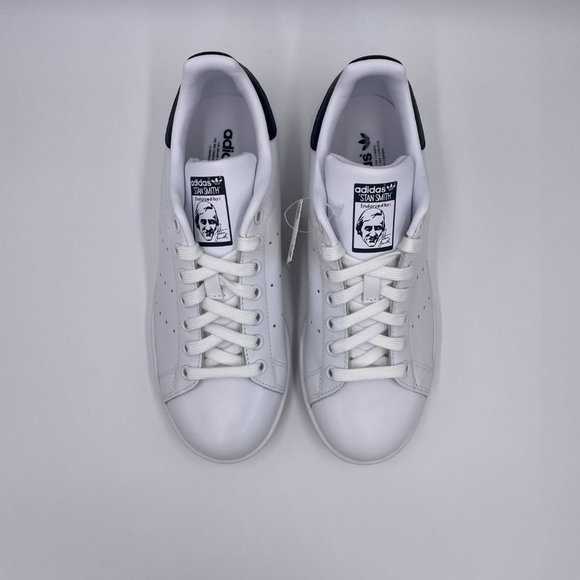 Adidas Stan Smith White / Navy Womens Shoes - Picture 4 of 8
